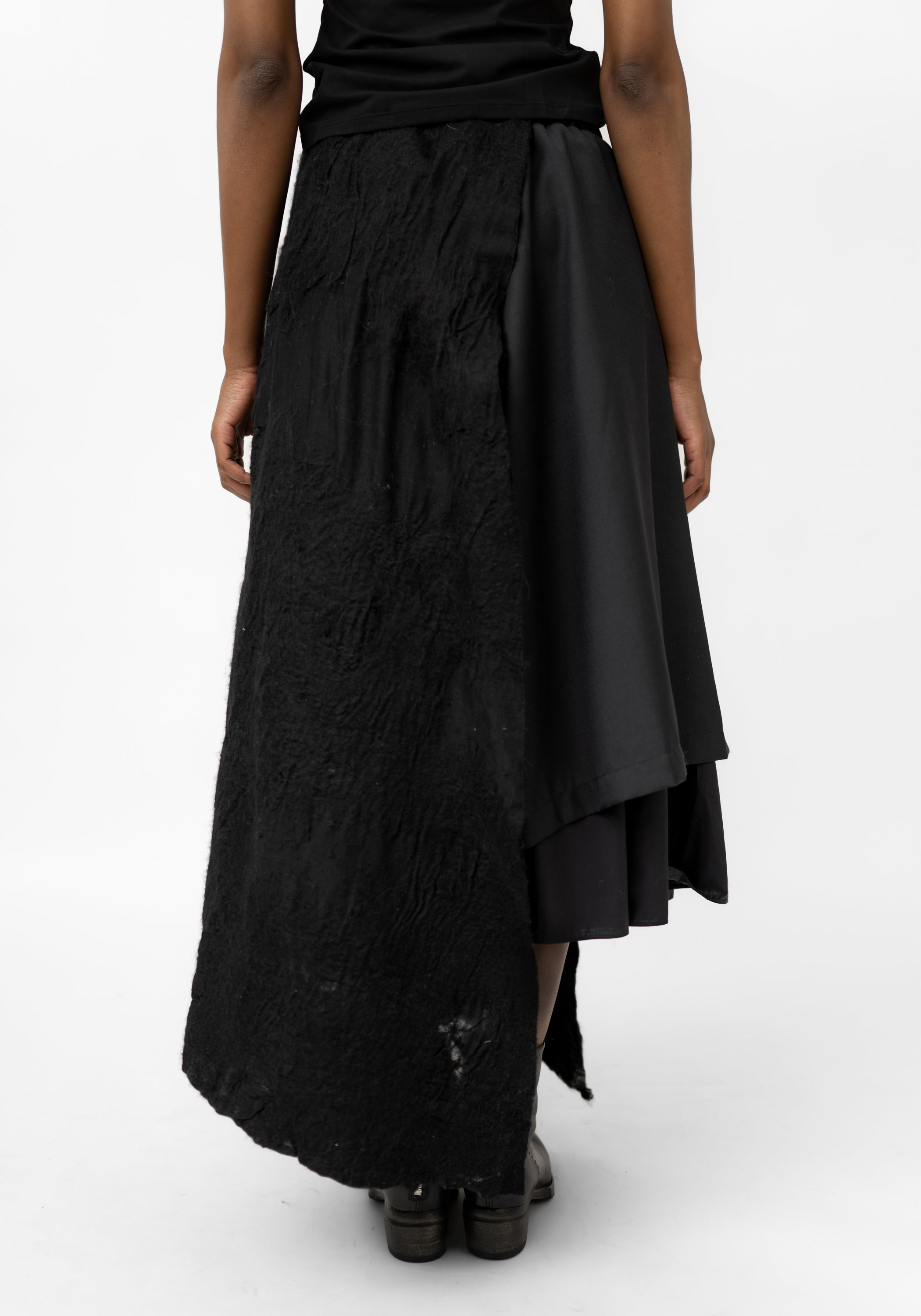 Felted Wool Asymmetrical Skirt