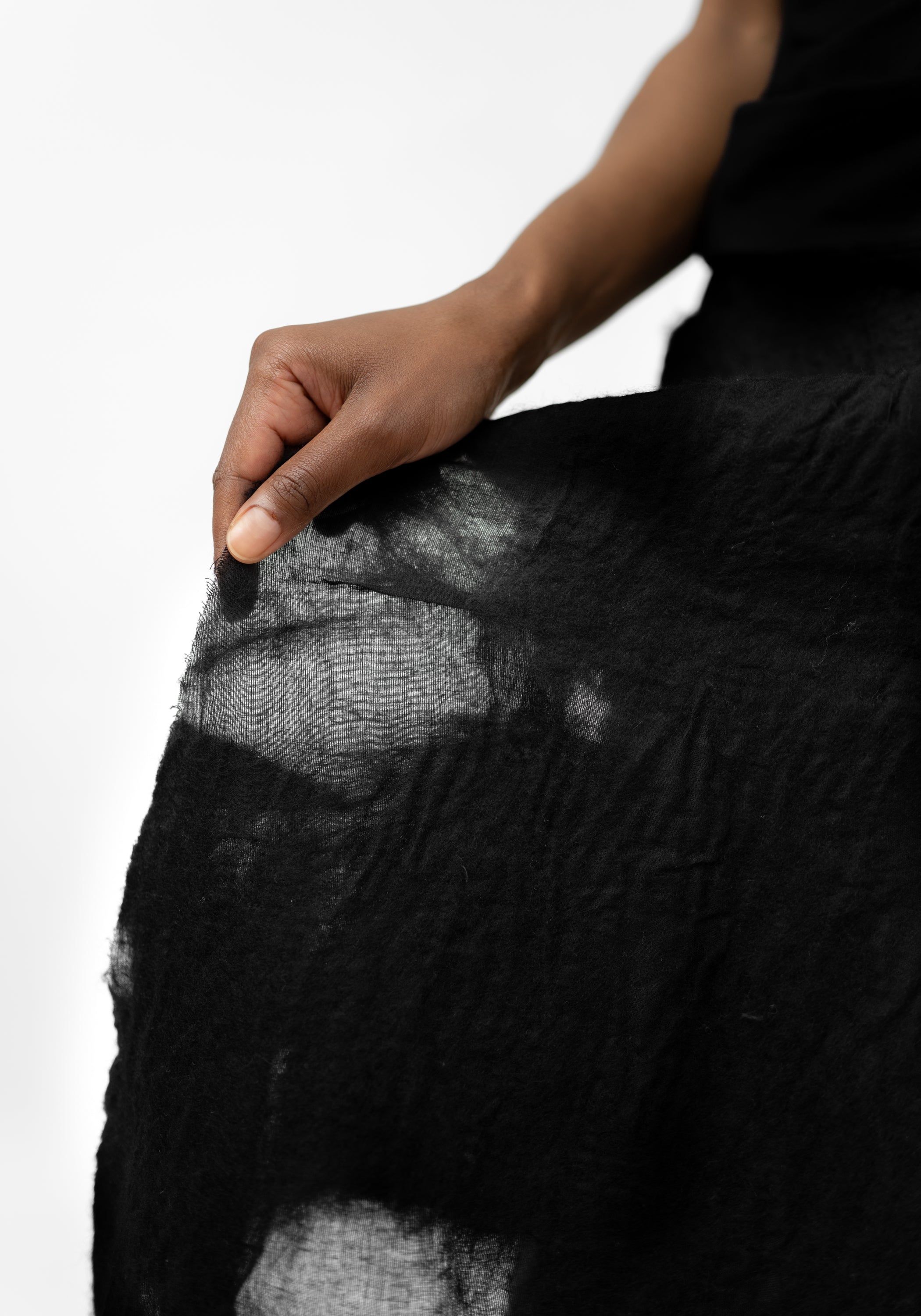 Felted Wool Asymmetrical Skirt