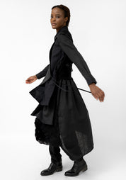 Felted Wool and Cotton Layered Shirt Dress