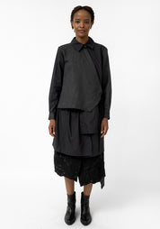 Felted Wool and Cotton Layered Shirt Dress