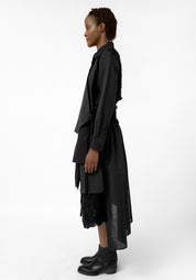 Felted Wool and Cotton Layered Shirt Dress