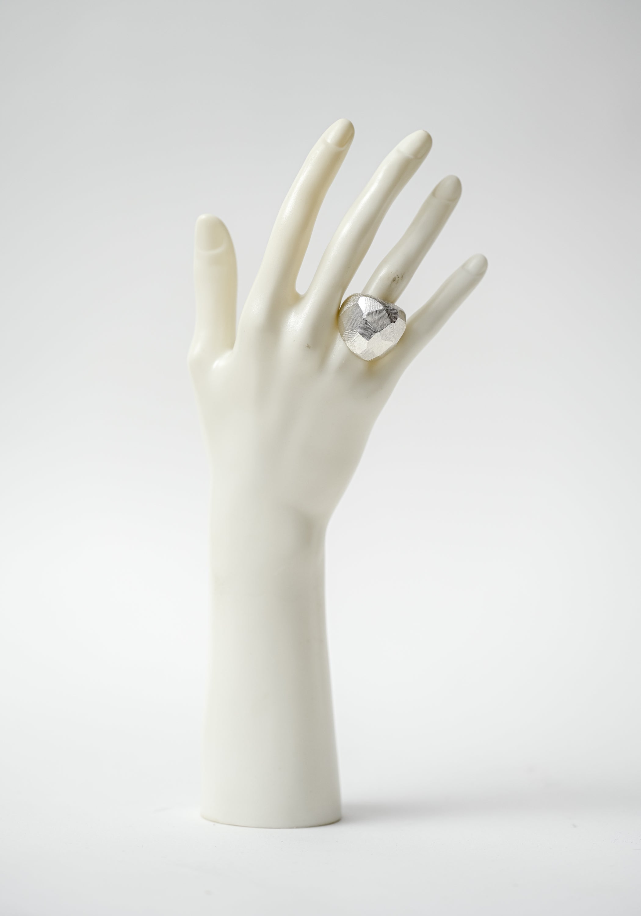 Sterling Silver Faceted Ring