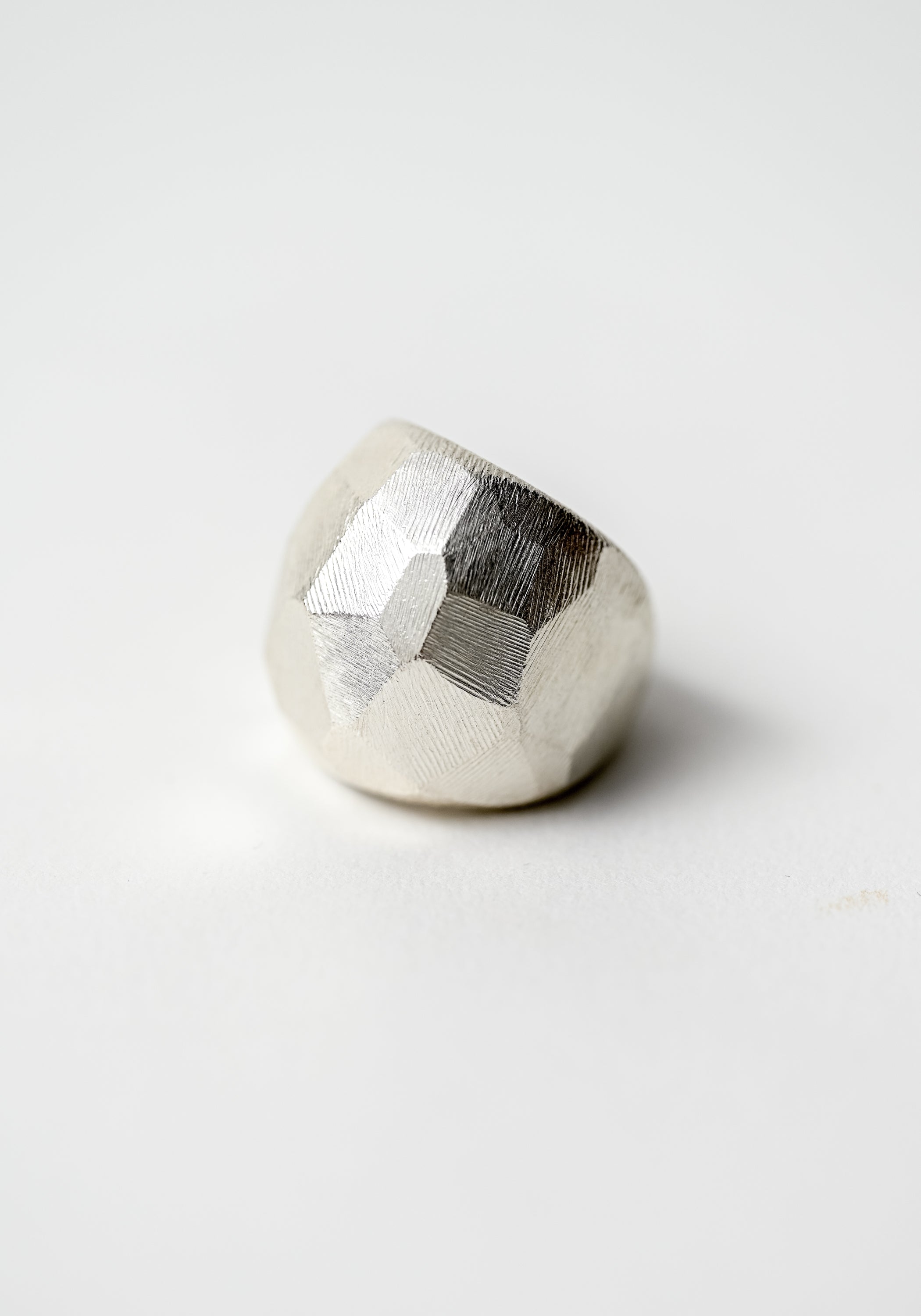 Sterling Silver Faceted Ring