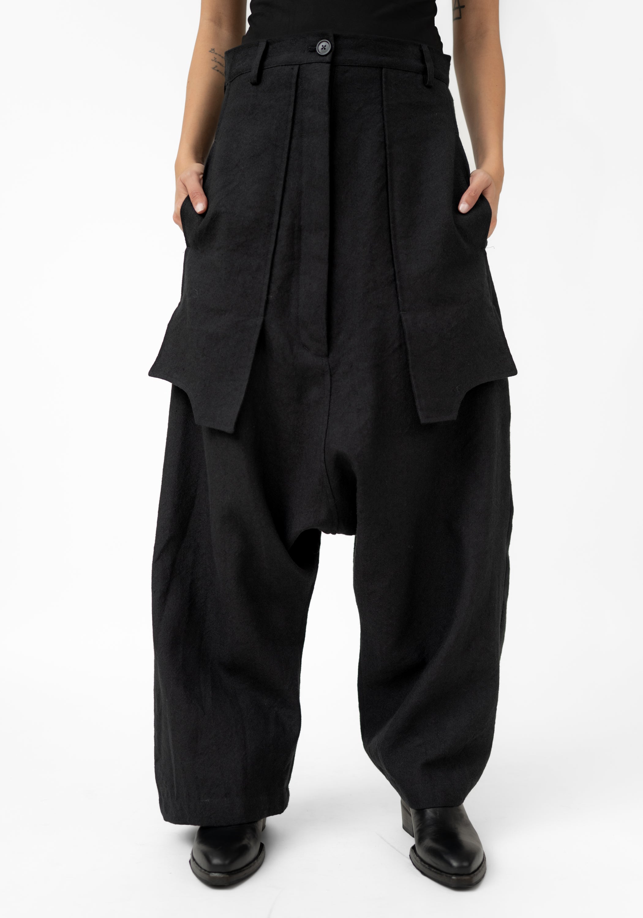 Extreme Pocket Detail Drop Seat Wool Blend Pants - December Thieves
