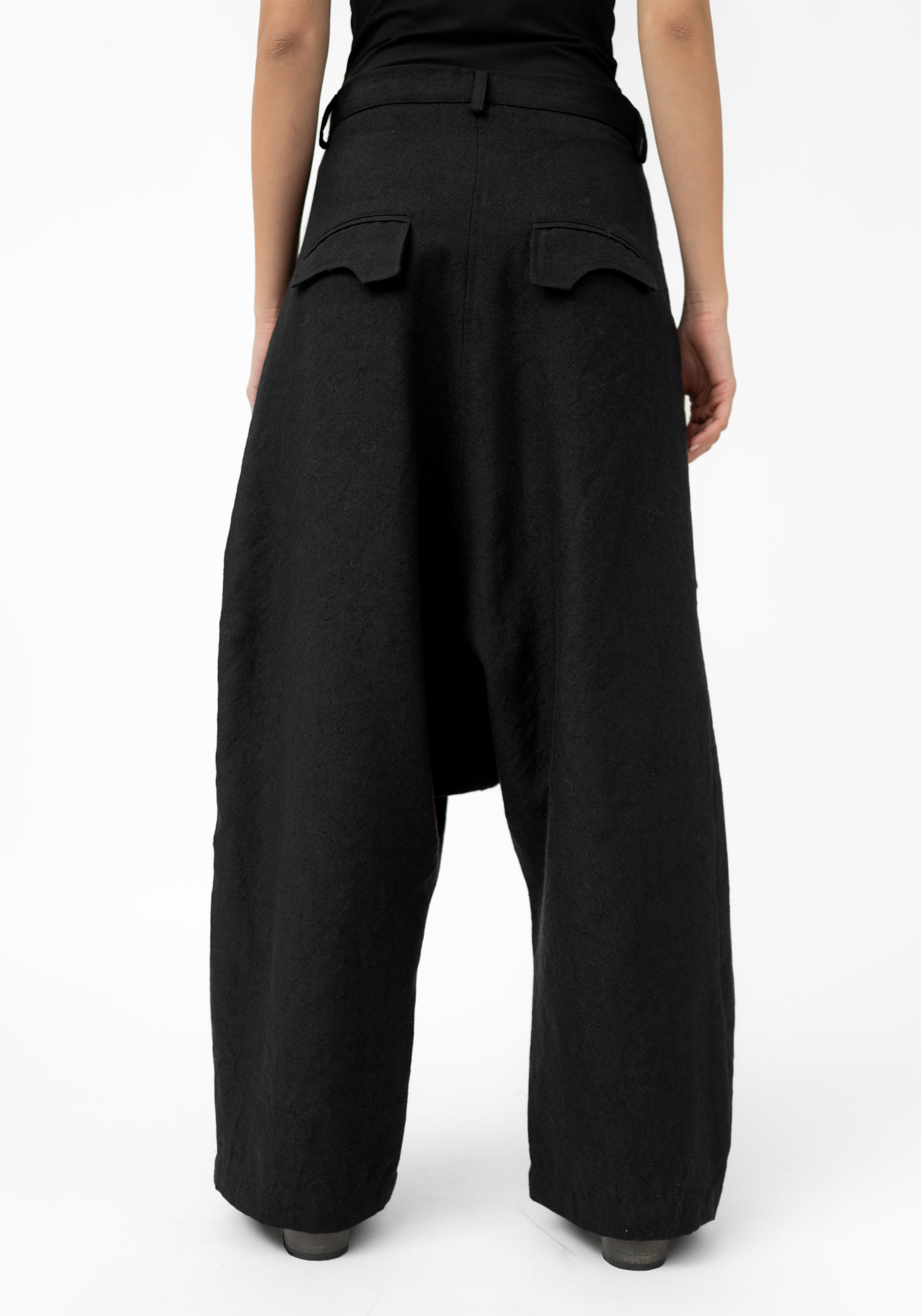 Extreme Pocket Detail Drop Seat Wool Blend Pants