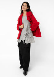 Distressed Patch Detail Knit Wool Pullover