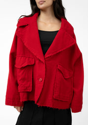 Oversized Drop Shoulder Wool Blend Jacket