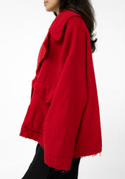 Oversized Drop Shoulder Wool Blend Jacket