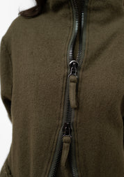 Distressed Details Wool Maxi Jacket