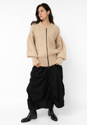 Oat Alpaca Oversized Bomber Jacket