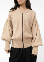 Oat Alpaca Oversized Bomber Jacket