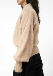 Oat Alpaca Oversized Bomber Jacket