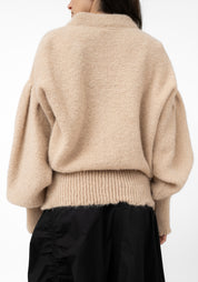 Oat Alpaca Oversized Bomber Jacket