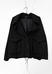 Oversized Drop Shoulder Wool Blend Jacket