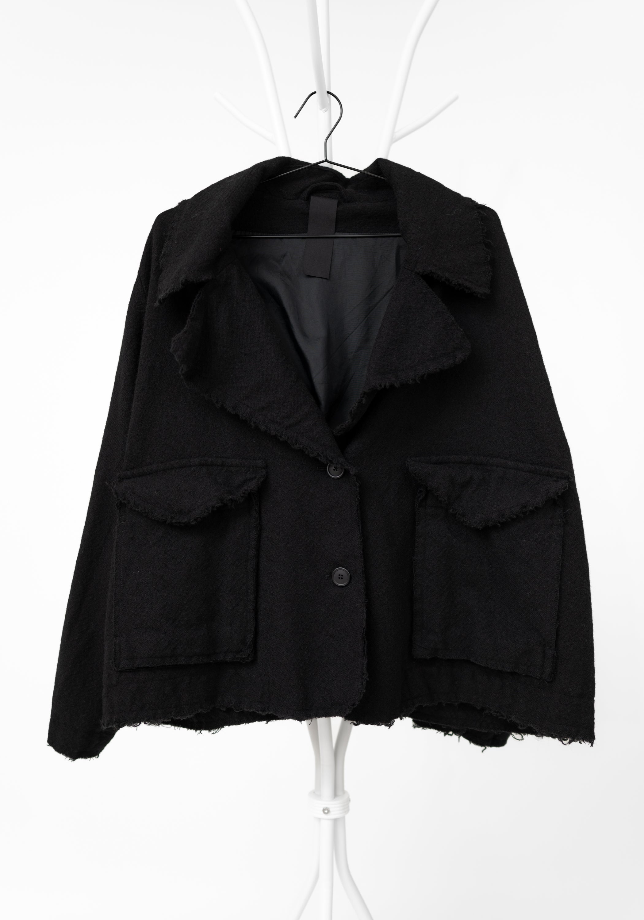 Oversized Drop Shoulder Wool Blend Jacket