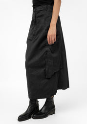 Coated Denim Pencil Skirt
