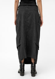 Coated Denim Pencil Skirt