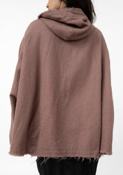 Oversized Hooded Layered Wool Jacket
