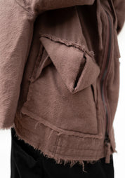 Oversized Hooded Layered Wool Jacket