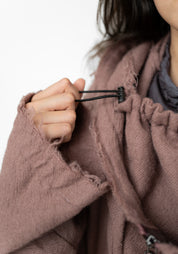 Oversized Hooded Layered Wool Jacket