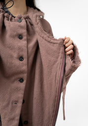 Oversized Hooded Layered Wool Jacket