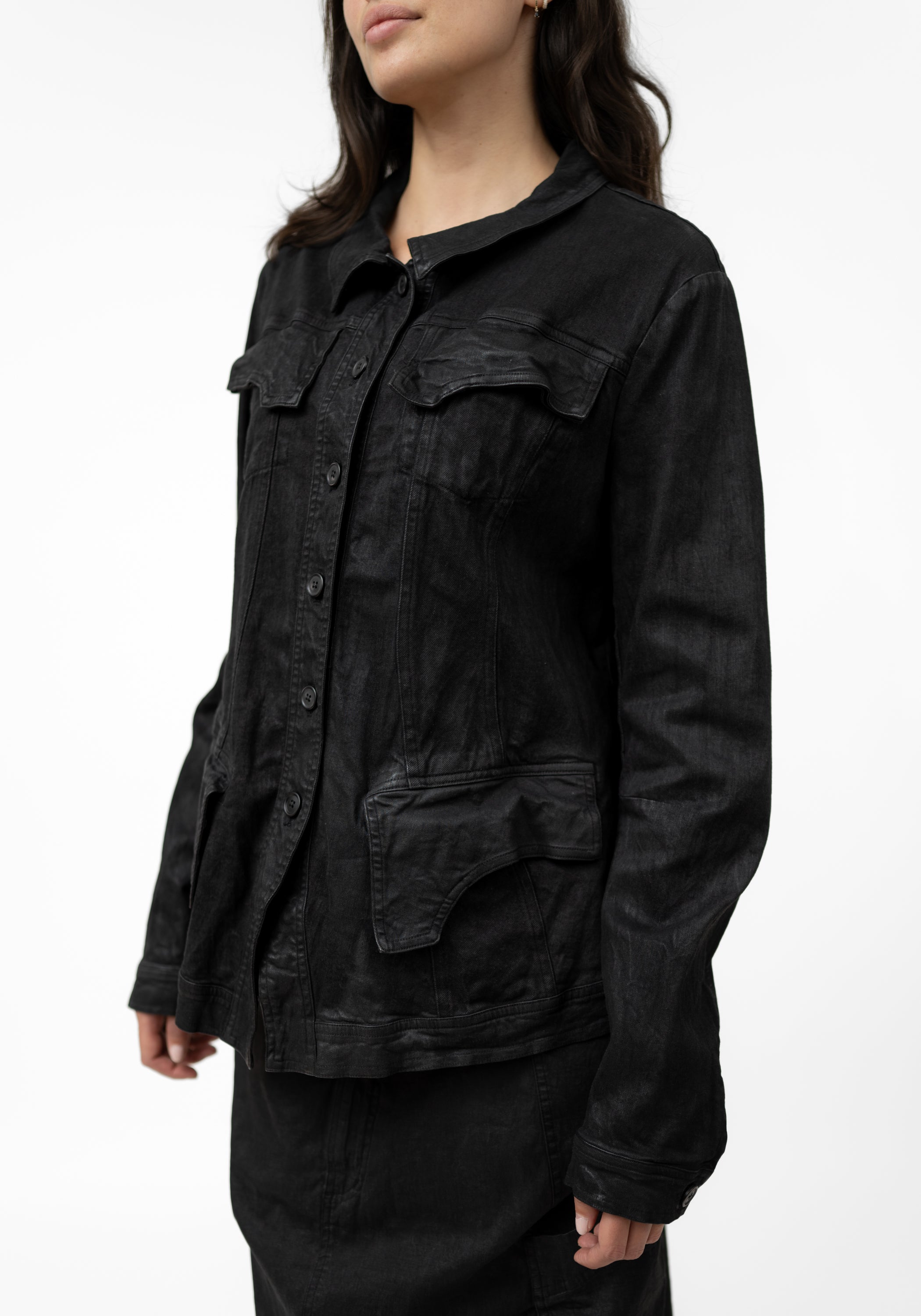 Coated Denim Nipped Waist Jacket | Rundholz – December Thieves