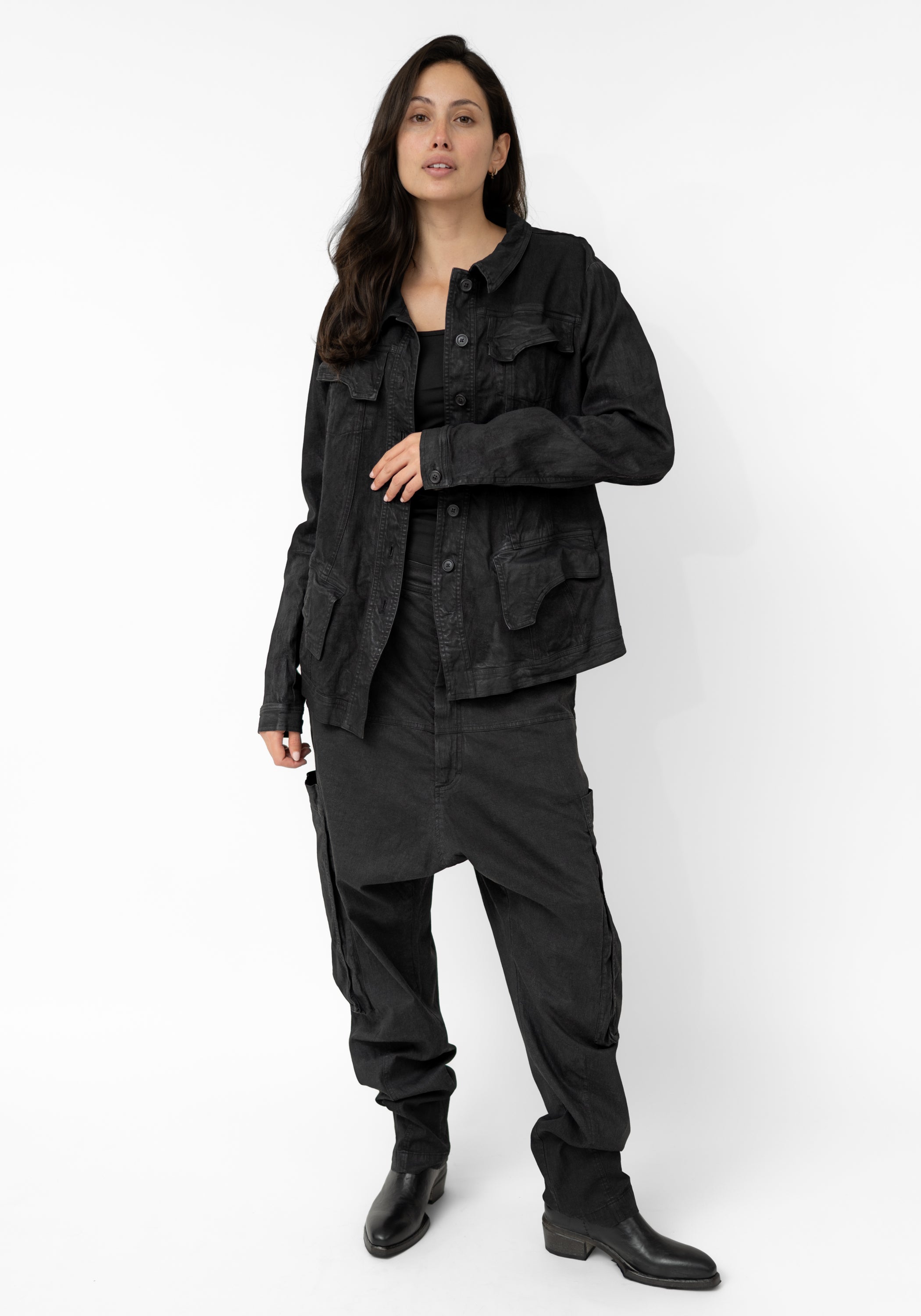 Coated Denim Nipped Waist Jacket | Rundholz – December Thieves