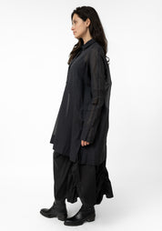 Semi-Sheer Oversized Voile Blouse