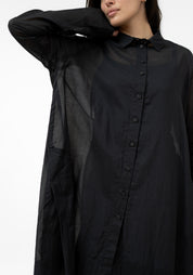 Semi-Sheer Oversized Voile Blouse