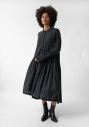 Oversized Silk Blend Shirt Dress