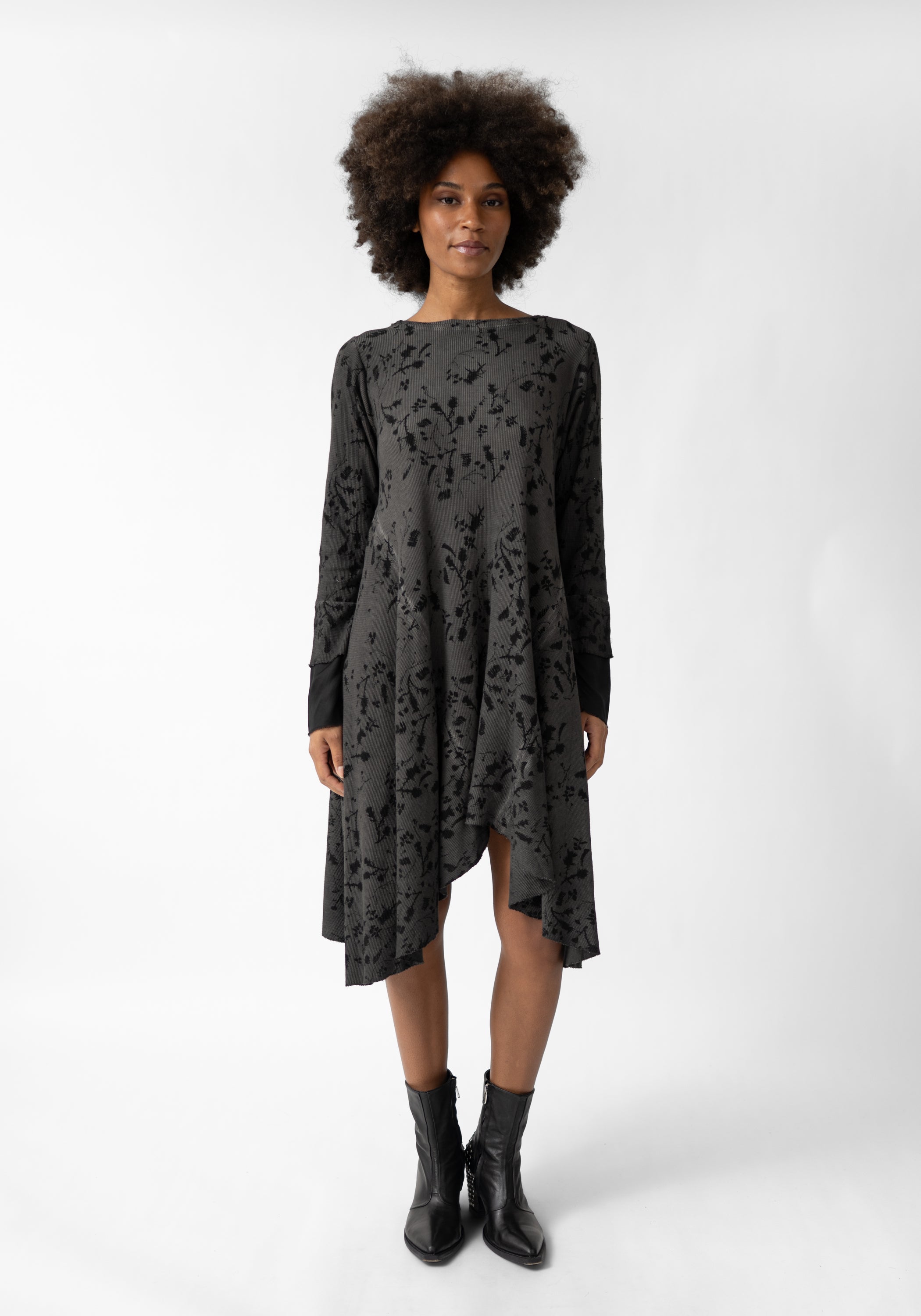 Hack Asymmetric Waffle Jersey Dress - December Thieves