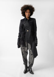 Opal Asymmetric Paneled Button and Tie Front Blazer - December Thieves