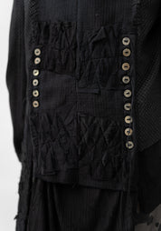 Opal Asymmetric Paneled Button and Tie Front Blazer - December Thieves