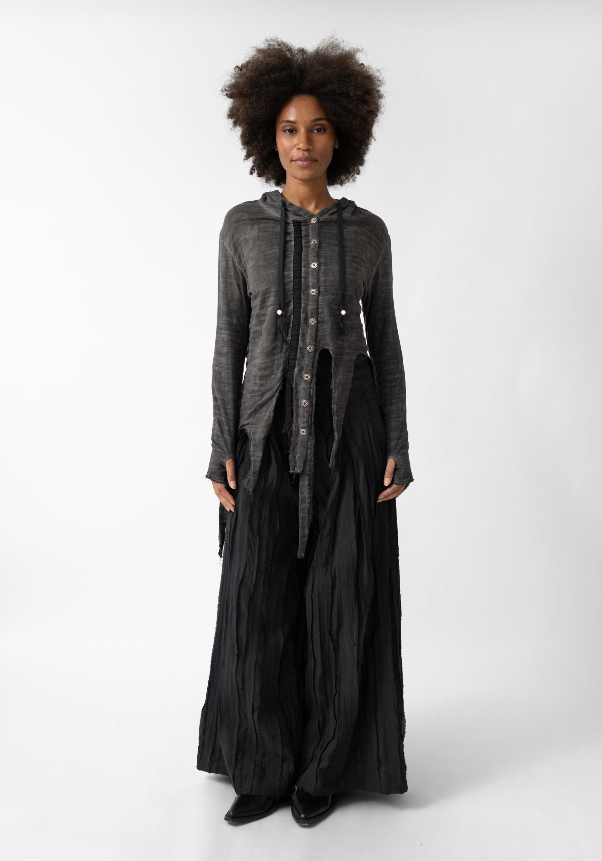 Orin Asymmetric Hooded Top