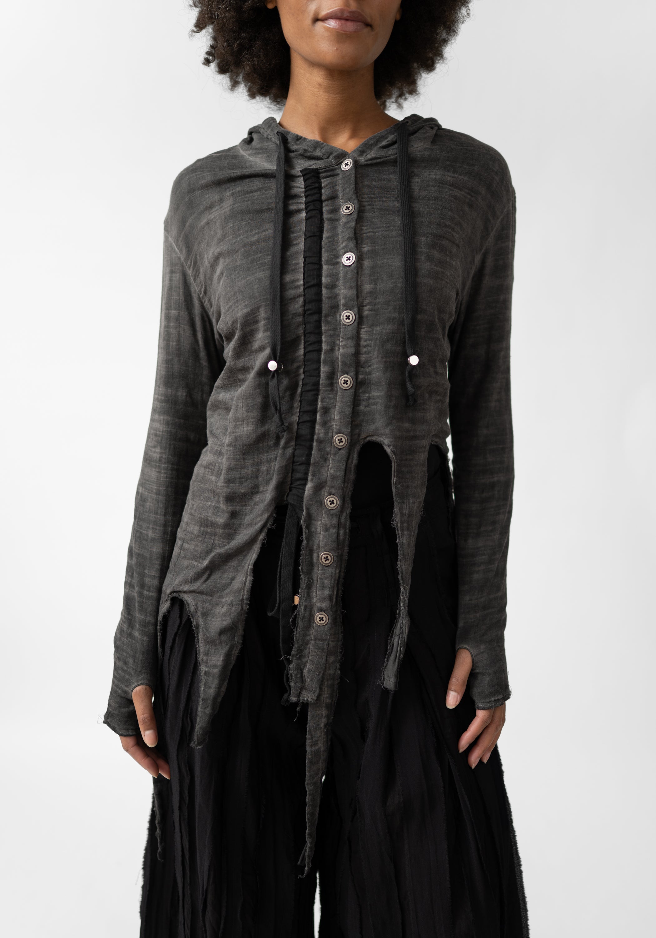 Orin Asymmetric Hooded Top