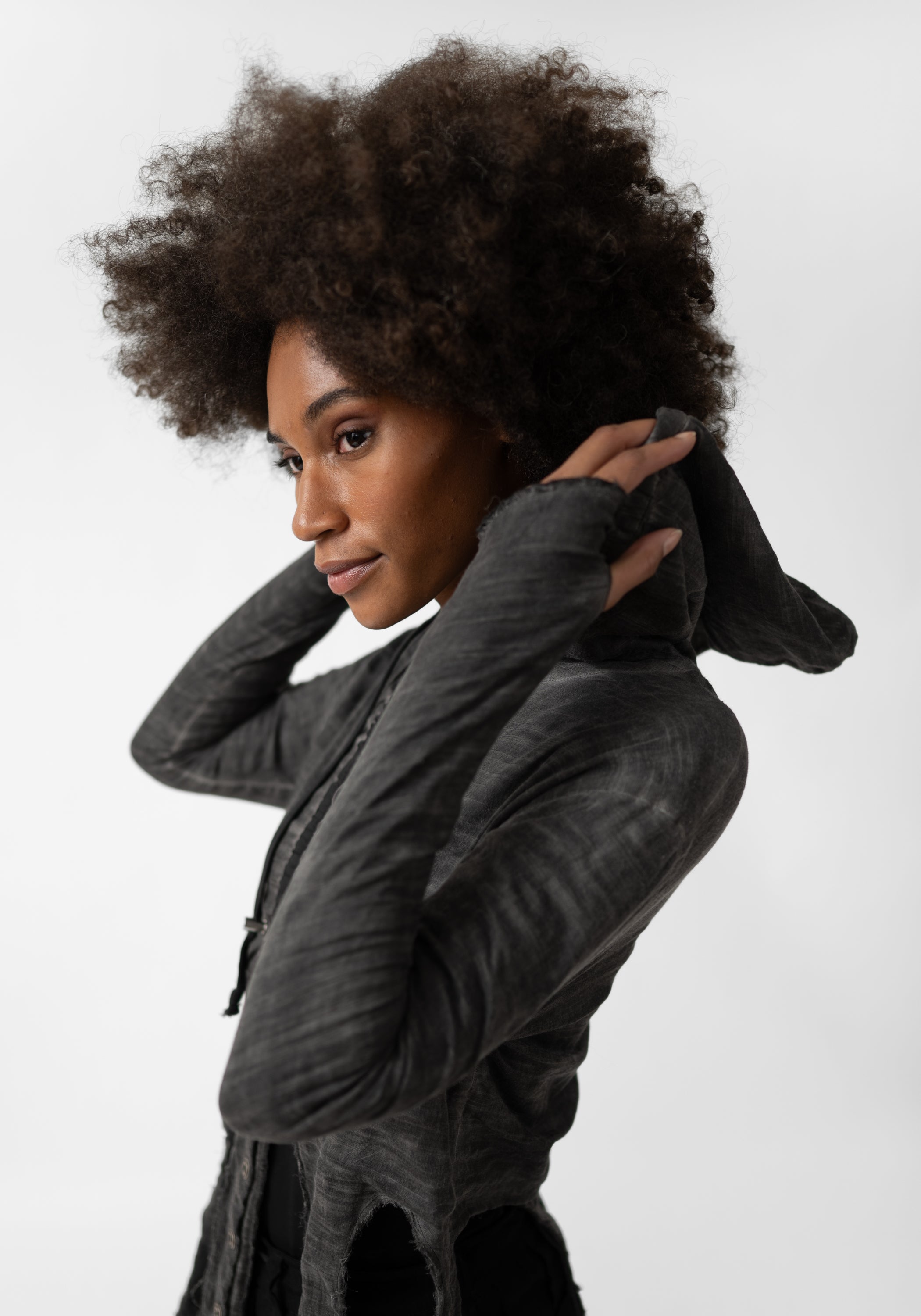Orin Asymmetric Hooded Top