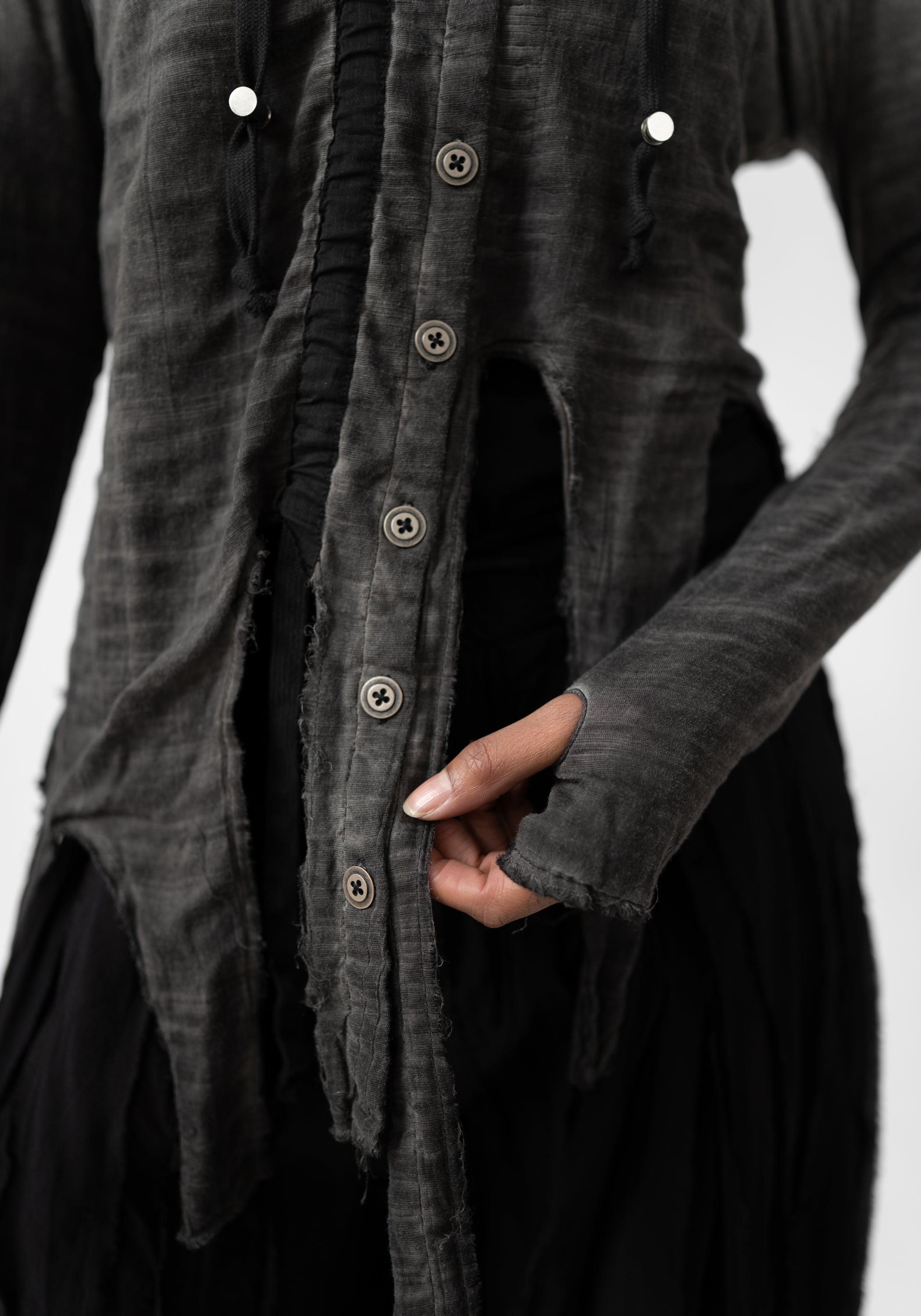 Orin Asymmetric Hooded Top