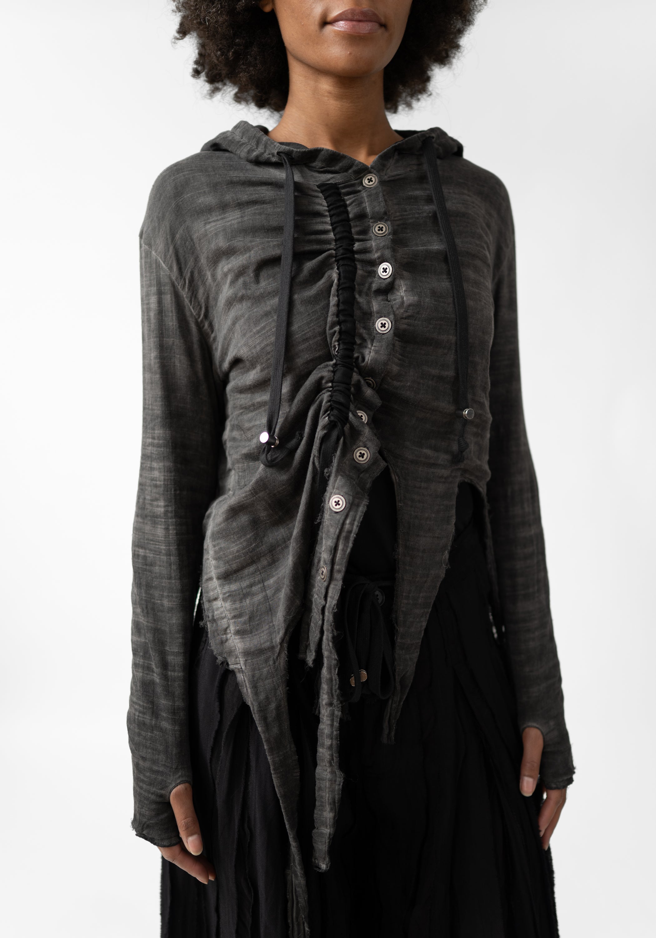 Orin Asymmetric Hooded Top