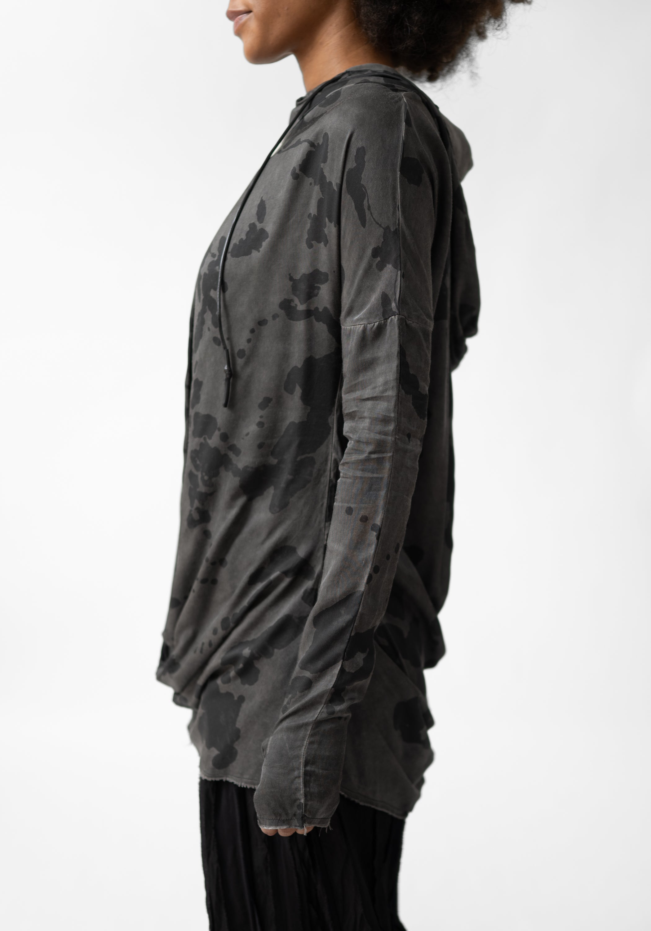 Vierkant Schal Drop Shoulder Hooded Tunic - December Thieves