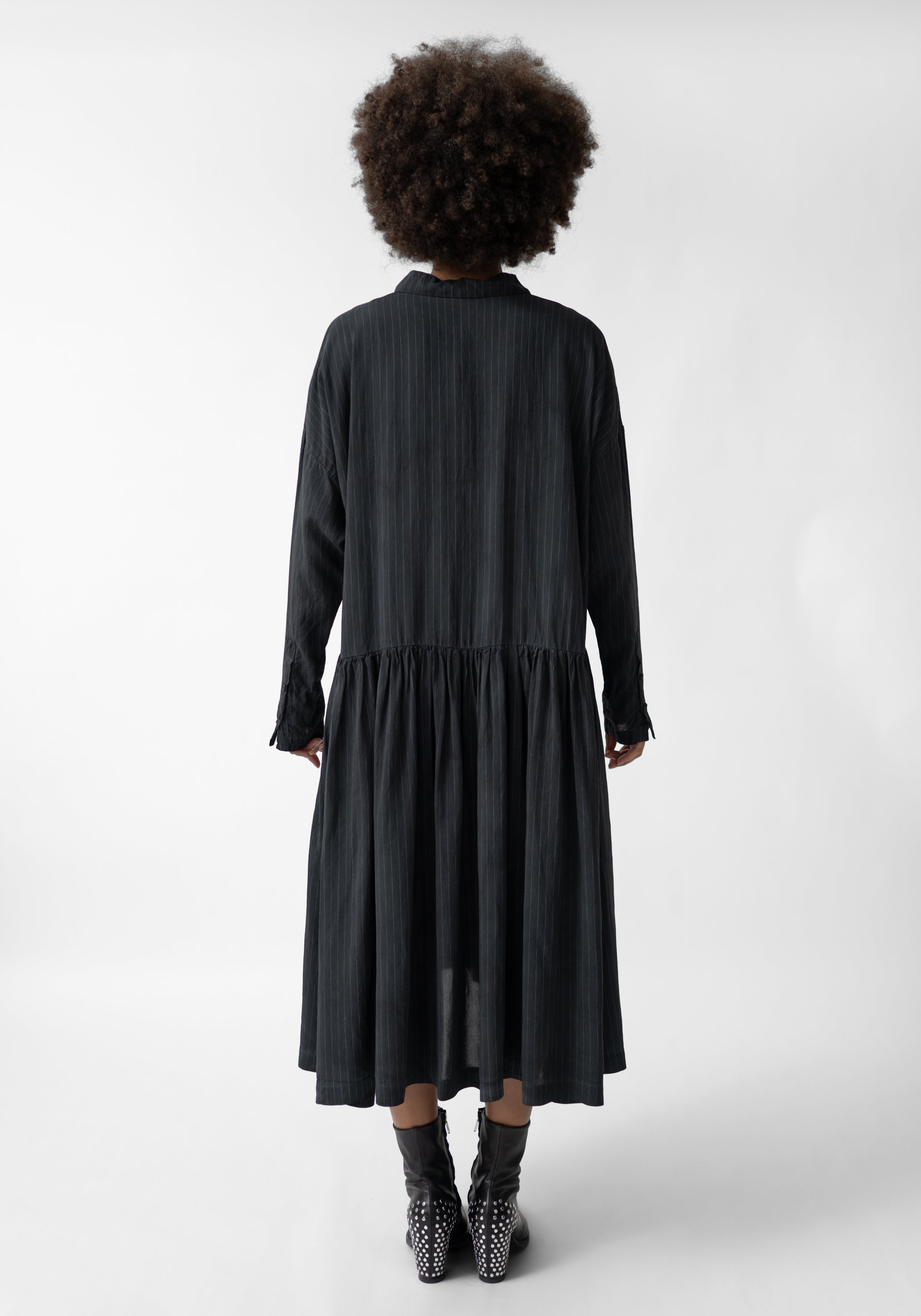Oversized Silk Blend Shirt Dress
