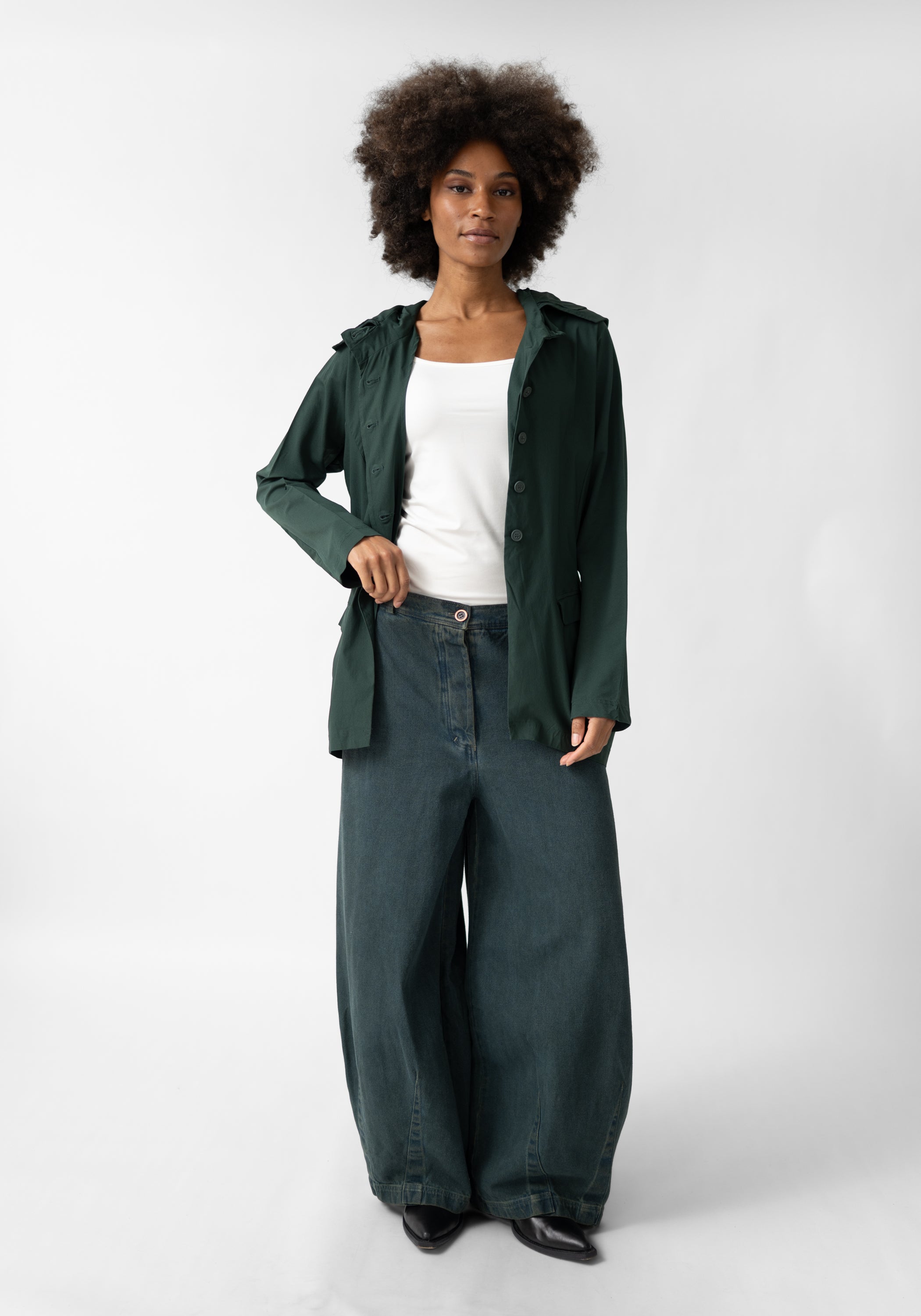 Nipped Waist Hooded Jacket