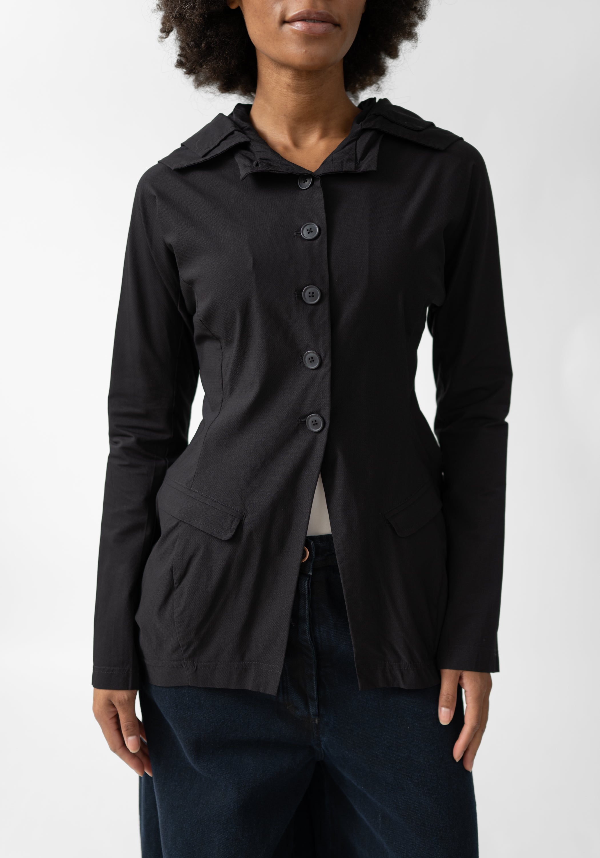 Nipped Waist Hooded Jacket