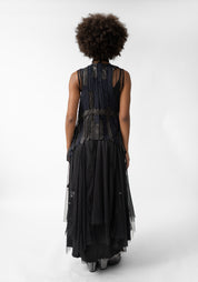 Agnes Paneled Leather Detail Vest