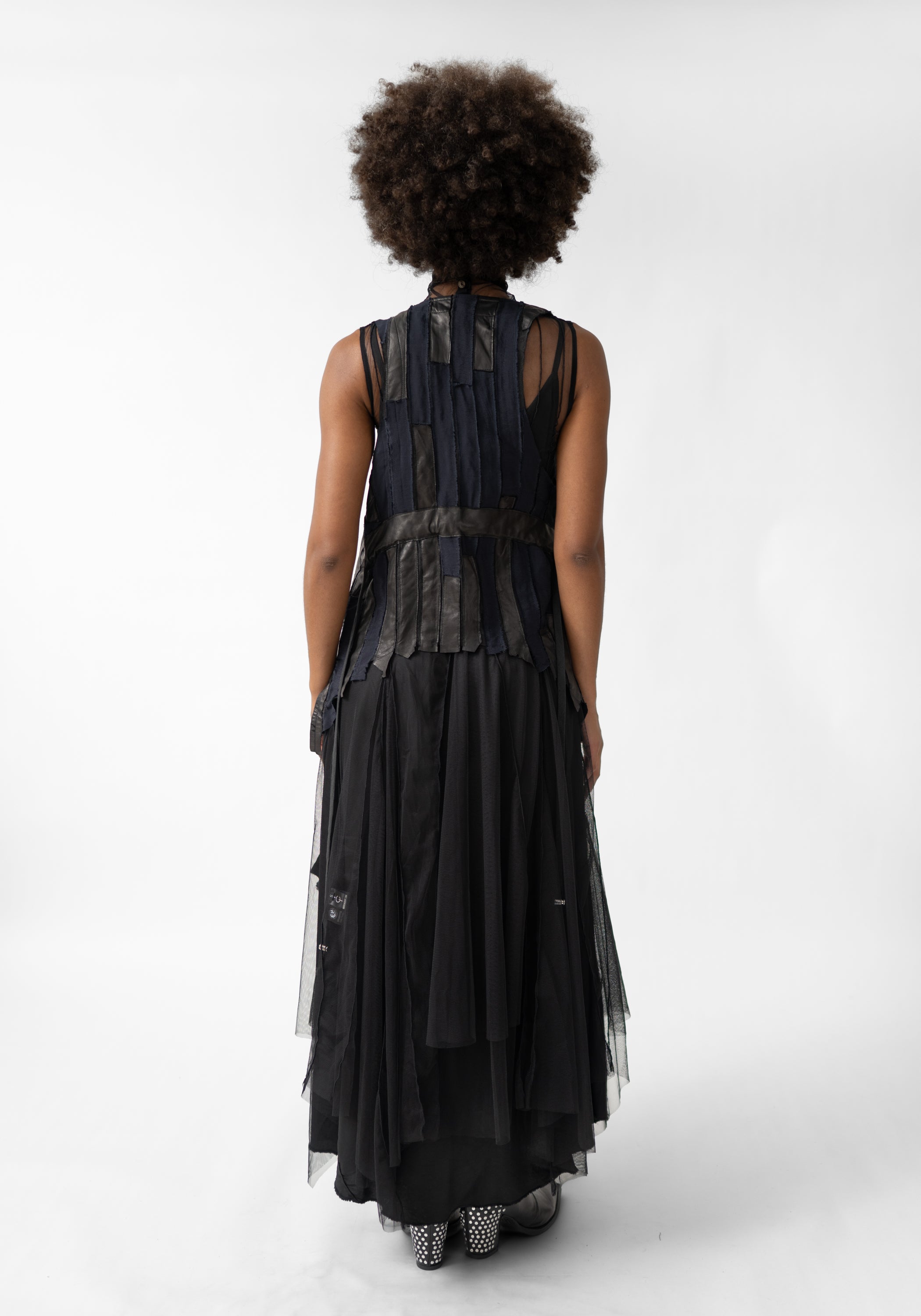 Agnes Paneled Leather Detail Vest