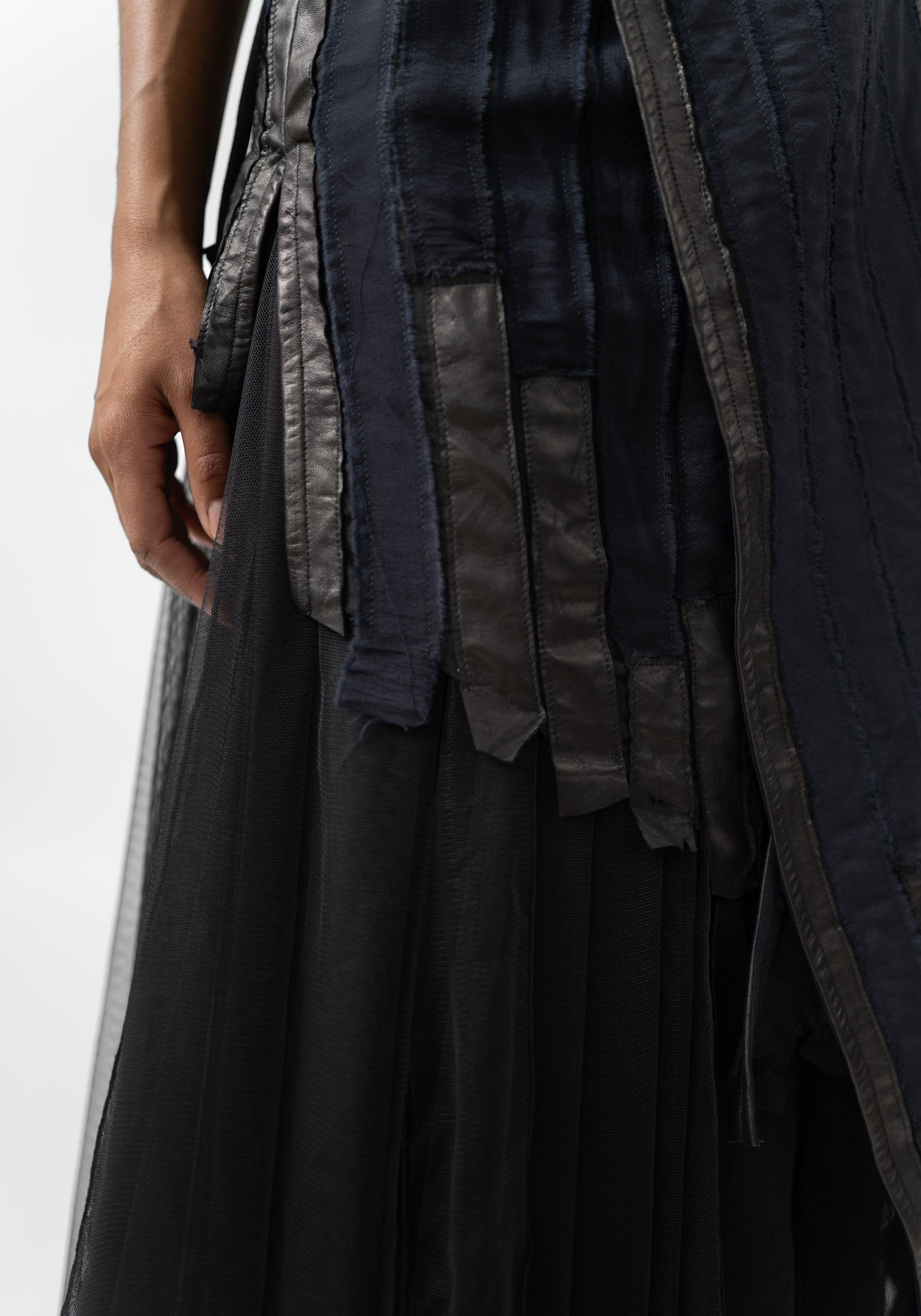 Agnes Paneled Leather Detail Vest