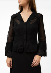 Sheer Zip Front Ralphie Boy Blouse