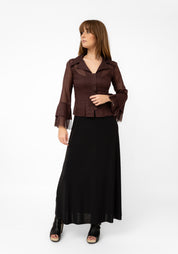 Sheer Zip Front Ralphie Boy Blouse
