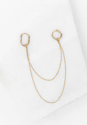 Single 9k Long Double Add on Chain and Oval Clicker Hoops