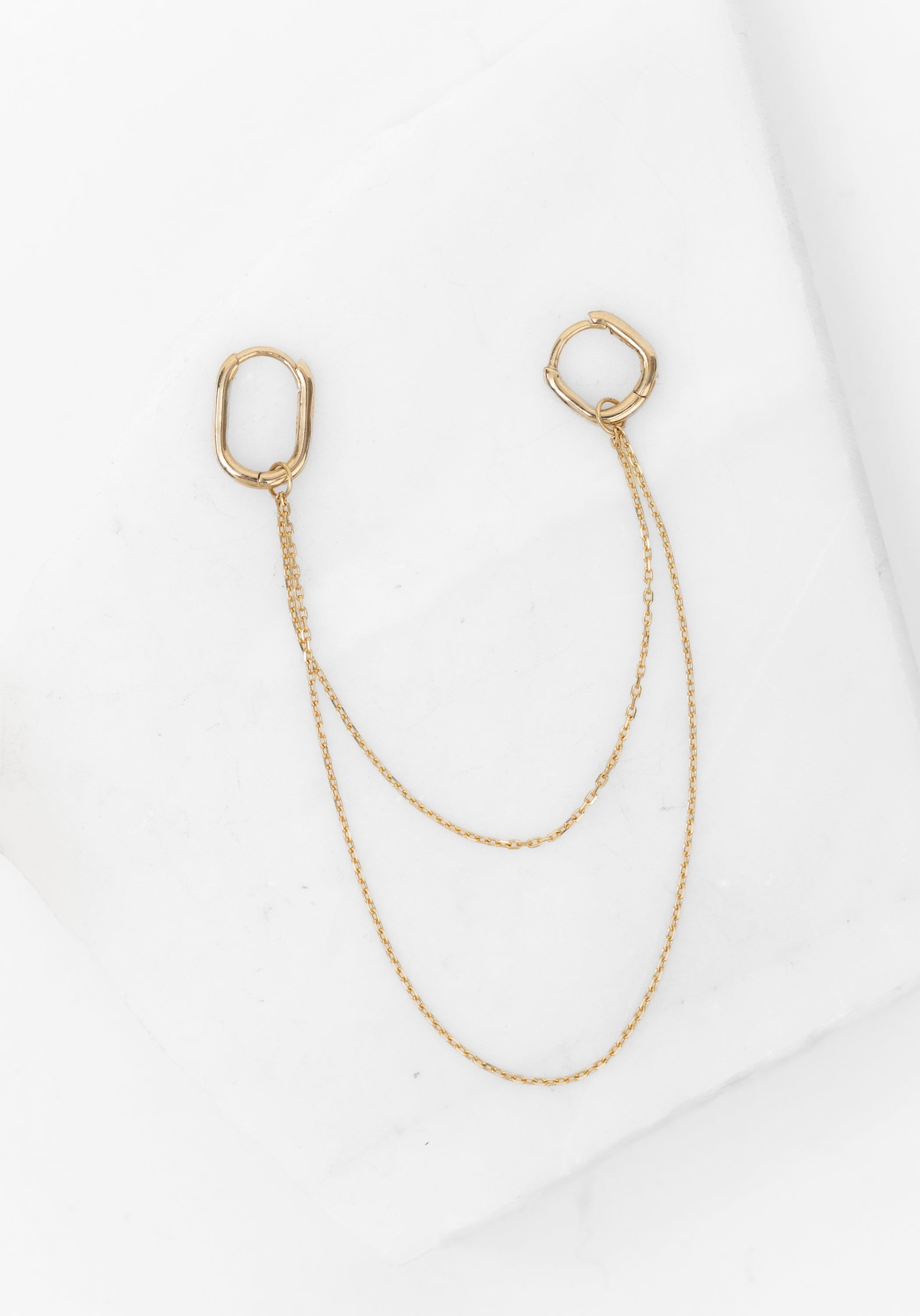 Single 9k Long Double Add on Chain and Oval Clicker Hoops