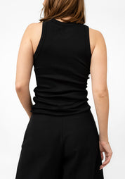 Hand Dyed Silk Ruffle Front Tank